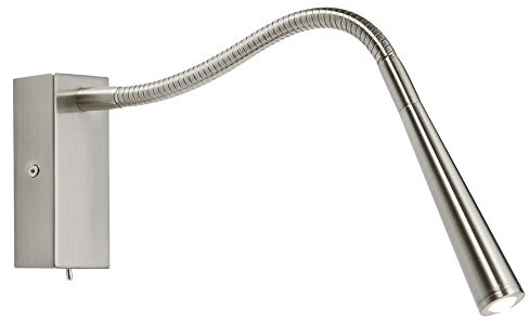 1W Stylish Modern Decorative Brushed Chome Flexible Gooseneck Energy Saving Warm White 3000K LED Bedside Wall Task Reading Light