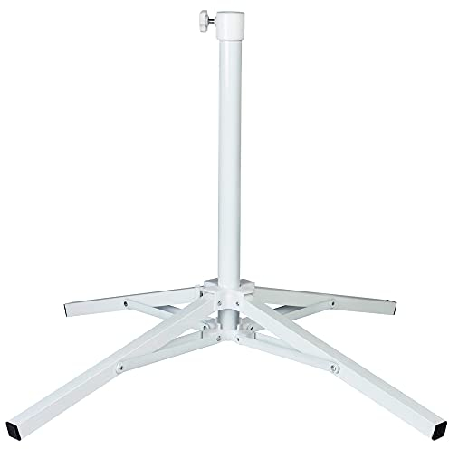 Supporto per ombrellone, Piedini per ombrellone, Supporto per ombrellone con 4 gambe, alluminio, palo Ø25/32 mm, 65x65x60 cm, filo regolabile, Base con gambe pieghevoli, Aktive Giardino