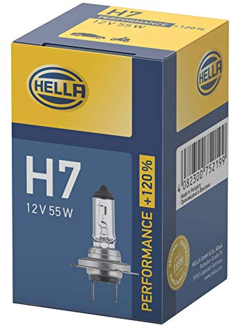 HELLA 8GH 223 498-031 Lámpara - H7 - Performance up to 120% - 12V - 55W - Tipo de portalámpara: PX26d - caja - Cant.: 1