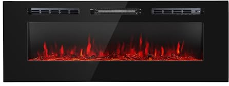 Klarstein Cheminée Electrique Encastrable, Chauffage Electrique de 1800W, Fausse Cheminée Decorative Murale avec Effet Flamme en LED, Télécommande Inclus, Programmable, Minuterie, Thermostat Réglable