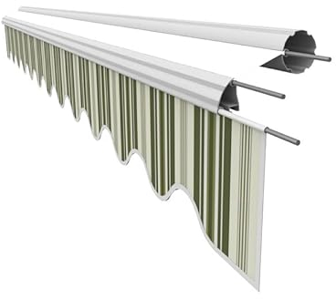 Leudus Markisen Volant Markisenbespannung Sonnenschutz Ersatzstoffe 3.35m*23cm SPD034 Sonnenmarkise fertig genäht