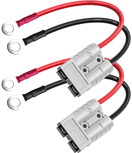 RUNCCI-YUN 2Pcs 50A 600V Battery Cables Connector,Quick Connect Quick Disconnect Battery Connector 50A ring (eyelet) Cable Terminal for car, motorhome, caravan, camper, boat