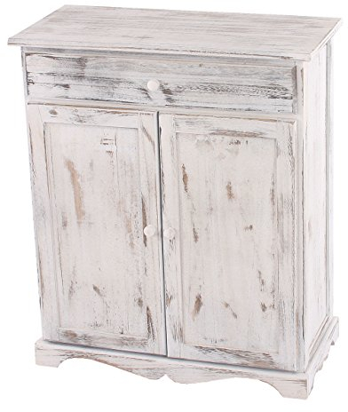 Mendler Kommode Schrank AM, 78x66x33cm, Shabby-Look, Vintage - weiß