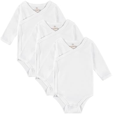 Kindsgard Baby Wickelbodys 3er-Pack Langarm - Unisex – aus 100% Bio-Baumwolle – OEKO-TEX zertifiziert – Einfache Handhabung – Ideal für Neugeborene & Säuglinge