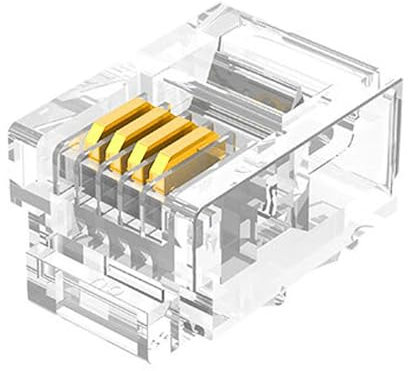 JODROAD 50 Stück Telefonmodularstecker RJ11/RJ12 6P4C Stecker für Telefonkabel (6P4C)