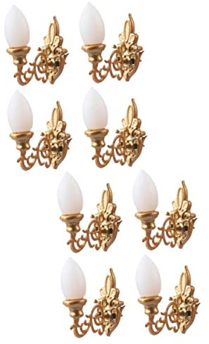 Vaguelly 8Pcs Miniature Wall Lamps Tiny Wall Lamp Model for Dolls House Lighting Kit Diy Sand Table Decor Mini Led Lights for Mini House Ornament