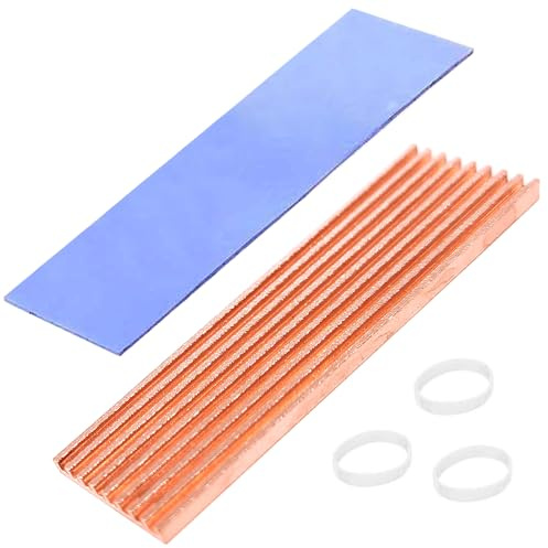 Haojiaho M.2 2280 SSD kylfläns koppar, 70 x 21 x 2 mm bärbar dator NVMe M.2 kylfläns med silikontermisk dyna för 2280 M2 SSD bärbar dator