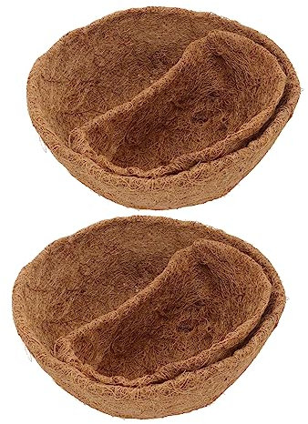 Milisten 4 Stück Kokosfutter hängevasen ivy Hydrophobe Kokosfaser-Pflanzenmatte Pflanzenpolsterung Blumentopf-Unterlage Grünlilie efeu hängend Liner Blumentopfmatte Beschichtung Blumenkorb