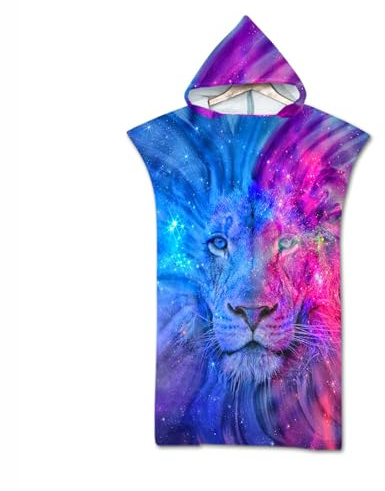 Muiuou Strand Poncho Kapuze, Badetuch Mikrofaser Bade Poncho Strandtücher Bade Bademantel Schwimmen Surfing Duschtücher Sport Handtuch Handtücher Für Damen Herren (75 * 110cm,Stil 4)