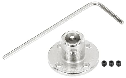 sourcing map 4 Pcs 6.35mm Flange Coupling Connector Rigid Guide Model Coupler Accessory Shaft Axis Fittings with Mini Hex Wrench and Fastening Screw for DIY RC Model Motors