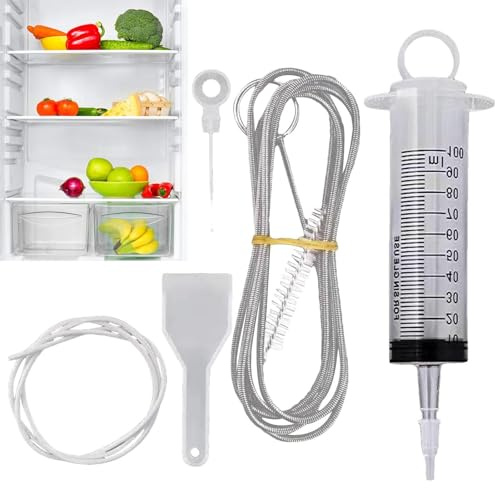 Kühlschrank Abflussloch Reinigungsset - Kühlschrank Reinigungsset | Abflussloch des Kühlschranks | Kühlschrank Abfluss Reinigung | Enteisungsschaufel Abflussloch-Entferner | Haushaltsreinigungsmittel