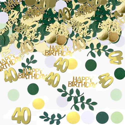 SHUBEIEUMI Confettis Anniversaire 40, 100 Pièces Confettis Décoration 40 Ans Anniversaire, Mariage, Fête