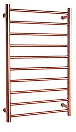 QRXALISA Intelligent Electric Heated Towel Drying Rack, 10-Bar Electric Heated Towel Rail Bathroom Radiator, 304 Stainless Steel Wall Mount Towel Warmer,Rose Gold,Plug in