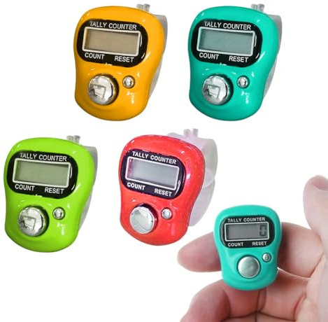 Cerioll Rundenzähler Digital, 4 Farben Mini Finger Counter, Zähler, Handzähler Elektronisch, Finger Counters, Digitale LED-Finger-Clicker, Elektronische Finger Zähler, Fingerzähler, Manueller Zähler