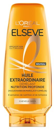 L'Oréal Paris - Balsamo Nutrizione Profonda per Capelli Secchi - Nutre & Districa - 8 Settimane di Nutrizione & Brillanza - Oli Rari di Marula & Camelia - Elseve Olio Straordinario