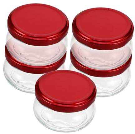PRETYZOOM 5piezas Tarros De Vidrio Pequeños Con Tapa Reutilizables Transparentes Perfectos Para Almacenar Miel y