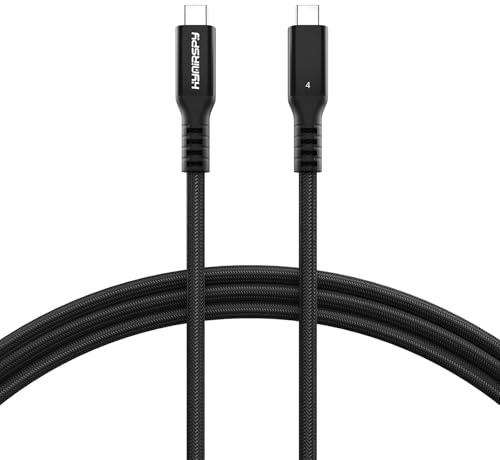 HYairspy Thunderbolt 4 Cable USB4 1m - 40Gbps & 240W PD3.1 Fast Charge, 5A Braided USB-C to C, Single 8K@60Hz, for MacBook Pro/Air, iPhone 17/16, iPad Pro, SSD, Docking, eGPU