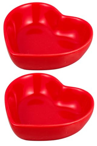 Zerodeko 2pcs Heart Shaped Ceramic Dipping Bowls Versatile Condiment Dishes for Snacks Sushi Sauces Family Dinner Sharing Joy Decorative Tableware for Every Occasion