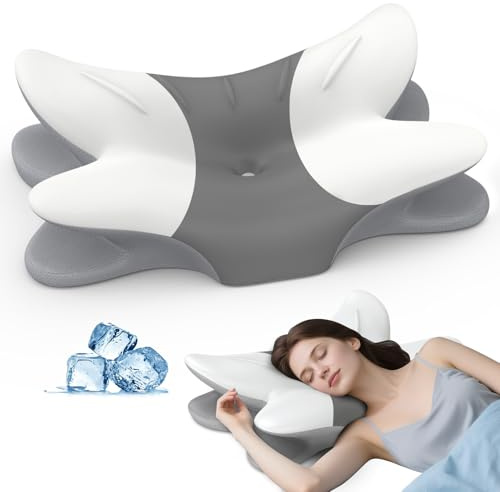 Cervical Neck Pillow for Pain Relief - Ergonomic Pillow Memory Foam Pillows for Sleeping, Cooling Orthopedic Neck Support Pillow, Contour Cervical Pillow Bed Pillow for Back Stomach Sleepers