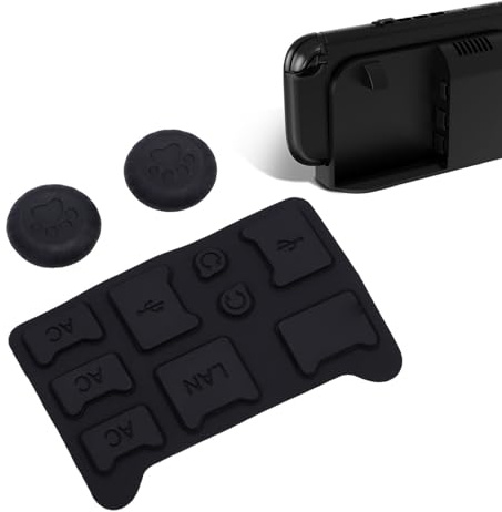 ciciglow Juego de 11 Tapones Antipolvo para Consola de Juegos, 2 Interruptores, Enchufe a Prueba de Polvo de Goma Suave de Silicona OLED, Interruptores de 7,9 Pulgadas, 2 Juegos de