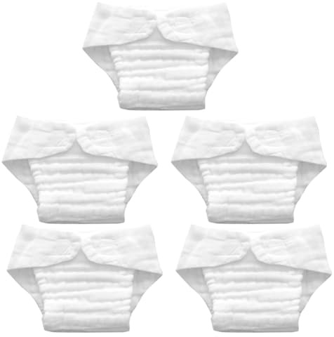 BESTOMZ 5 Insertos de Pañales de Algodón Reutilizables Talla S Color Blanco, Suaves y Lavables para Ñiño Ideales para Uso Diario y Viaje