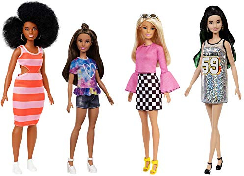 Barbie Mattel Fashionista Pack of 4 Dolls, Toy +3 Years GBK91