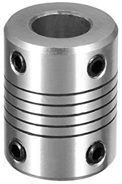 Sourcingmap – 8 mm a 10 mm in acciaio INOX flessibile accoppiatore di accoppiamento albero motore connettore giunto L25 x D18 argento