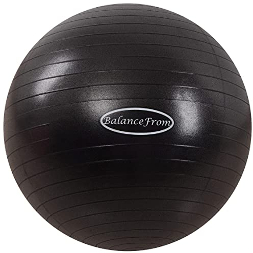 BalanceFrom Gymnastikball, bruchfest, rutschfest, 58–65 cm, Größe L, Schwarz