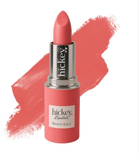Hickey Lipstick Refill - Beach Babe (Coral) - Hydrating Formula with Jojoba Oil, Long Lasting Velvet Finish Lipstick for Women - Vegan & Gluten-Free