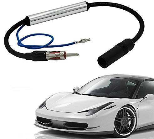Autoradio Antennenverstärker, 12V für AM als auch FM Radiosender, Deluxe Inline Autoantenne Funksignalverstärker Amp Booster Wire 48 cm