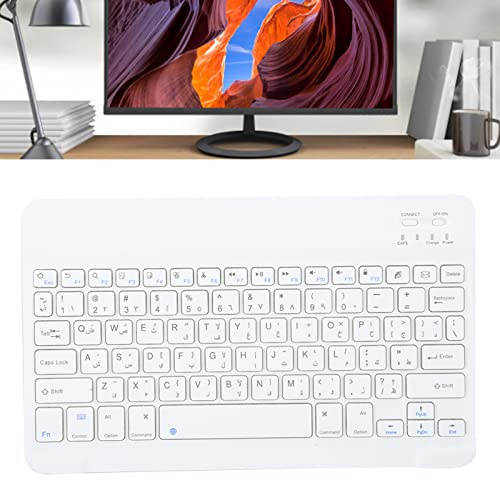 Tangentbord Mini, 10 tums ultratunt trådlöst tangentbord, bärbart smart Bluetooth-tangentbord, minitangentbord för ryska/spanska/arabiska för Android/OS X / (arabiska)
