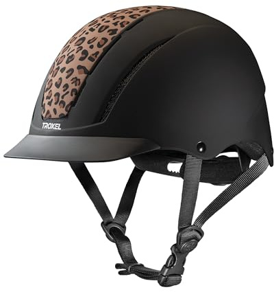 Troxel Spirit heltäckande ridhjälm, lågprofil och justerbar design, säkerhet ridutrustning, medium (7-7-3/8), Sahara Leopard