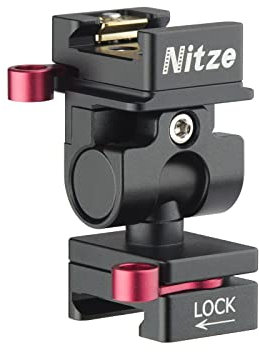 Nitze Kamera Monitor Mount, Kamera Monitorhalterung mit Schnellverschluss NATO Klemme Schnellverschluss NATO Klemme, Camera Monitorhalter Unterstützt Neigen und Schwenken für 5 und 7 Monitor– N54-H2