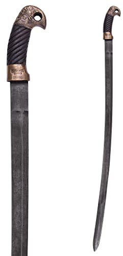 Battle-Merchant Russische Schaschka, inkl. Scheide, Antik-Finish | Kosakensäbel mit Bajonett 19. Jh., Replik, Historisches Sammlerstück & Dekoration, ab 18