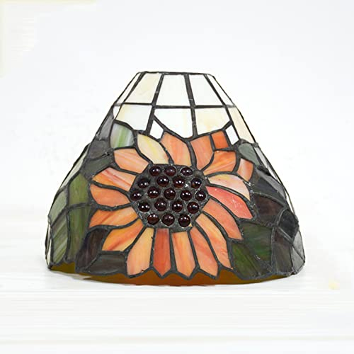 BOTOWI Tiffany Lampenschirm Ersatz 8 Zoll Sonnenblume Buntglas Lampenschirm 1-5/8-Zoll Einbauöffnung nur für Pendelleuchten, Wandleuchte, Tischlampen, Deckenleuchte, Kronleuchter, Stehlampen,B
