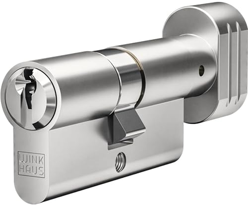 WINKHAUS keyTec VSX Knaufzylinder | Länge (mm): 30-55K | Knauf Schließzylinder Tür-Zylinder mit Anbohrschutz, Pickingschutz | Patentschutz (2038) | 5 Schlüssel & Sicherungskarte | Einzelschließung