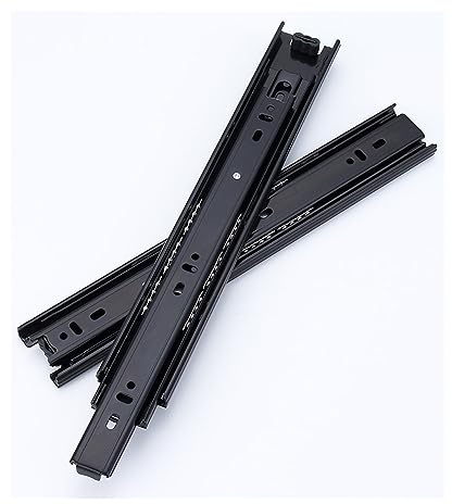 schwerlastauszug 1200mm Vollauszug Schubladenschienen Schwerlast Seitliche Montage Kugelauszug Set Schubladenschienen Küche Auszugsschienen (Color : Schwarz, Size : 1000mm/40inch)