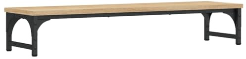 vidaXL Support de Moniteur, Réhausseur d’Écran avec Pieds Réglables, Support d'Ordinateur avec Rangement Bureau Intérieur, Chêne Sonoma Bois d'Ingénierie