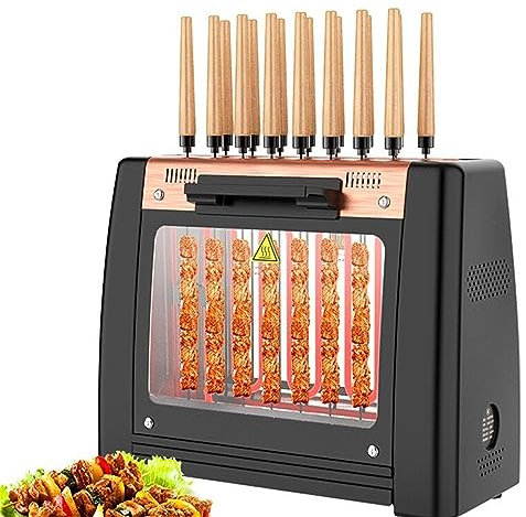 Amigable con el medio ambiente Asador eléctrico for barbacoa, máquina for asar, horno eléctrico rotativo sin humo, parrilla de barbacoa for el hogar, pincho giratorio automático, estufa de barbacoa Li