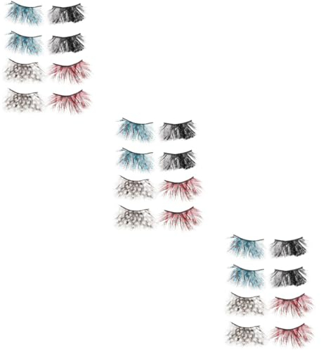 Beavorty 12paare Spotted False Eyelashes Für Cosplay Und Partys Bunte Wiederverwendbare Flauschige Wimpern Für Dramatische