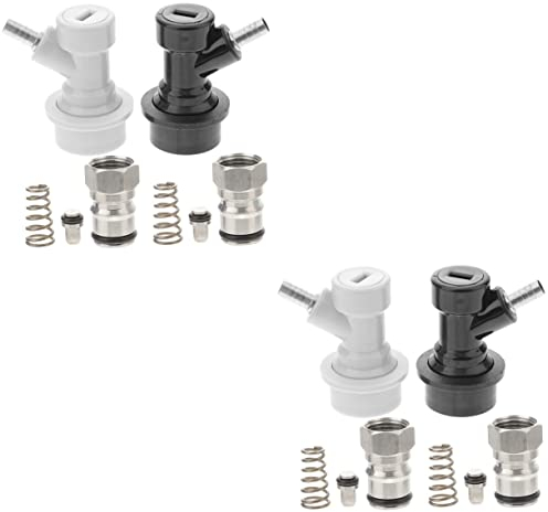 TOPBATHY 4 Sets Stainless Beer Keg Tap Keg Coupler Beer Tap Plugs for Ball Lock Posts