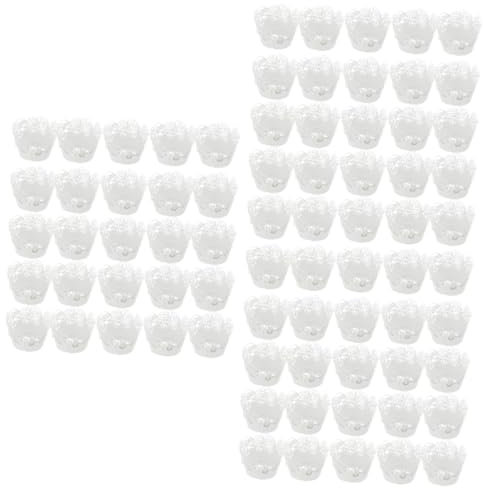 Amosfun 75pcs Cupcake Wrappers Cake Decorations Paper Cups Liners Hollow Out Pattern Baking Wrappers Wedding Birthday Shower Bridal Muffin Wrapping