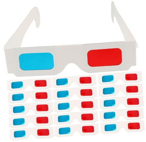 Uonlytech Anaglifi Esperienza Visiva Spettacolare 3d 60 Pezzi in Carta Usa e Getta Occhiali e Design Portatile per Cinema e Film Adatto a Tutte le Età