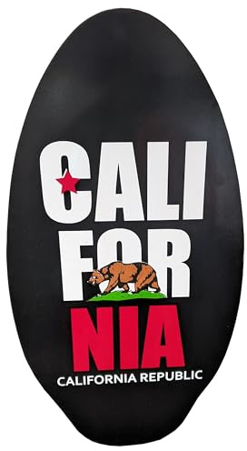 94 cm großes Skimboard aus Holz, Motiv: California Republic – langlebiges Strand-Skimboard für alle Schwierigkeitsstufen, leicht und stilvoll für sanftes Gleiten auf Sand und Wasser