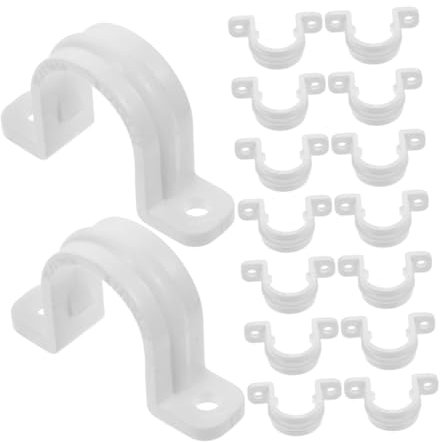 NULYLU 20pcs Pipe Clamps Heavy Duty Hose Clamps for PVC Line Pipe Joint Fixing for Indoor Plumbing Projects