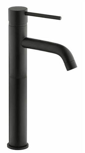 Yellowshop - Miscelatori rubinetterie bagno completo Essenza lavabo muro bidet vasca e doccia incasso in ottone nero opaco flessibile inox doccetta (Lavabo Alto)