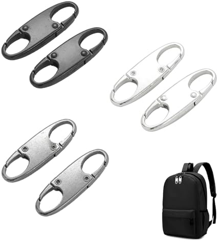 Bansusu 6 Pcs Zip Lock Small Zipper Pull Locks Mini Snap S Anti Theft Can Make Backpack Lock for Backpacks Camping Fishing Traveling Outdoor Sports