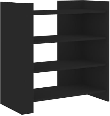 ULUYYUC Dispensa Cucina Salvaspazio Madia Soggiorno Moderna Mobiletti Cucina Mobiletto da Esterno - Credenza Nera 73,5x35x75 cm in Legno Multistrato per Soggiorno Cucina Ufficio Lavanderia