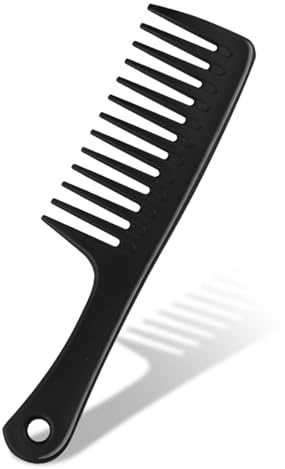 Pettine dentato largo, pettini da parrucchiere, lisci, robusti e antistatici, per tutti i lavori di parrucchiere e styling (nero)