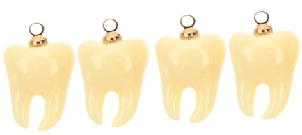 JOINPAYA 4 Stück 3d Milchzahn Anhänger aus Harz für Selbstgemacht Schmuck Zahn Charme in Weiß Vielseitig für Ohrringe Haarspangen und Handyhüllen Umweltfreundlich und Formstabil